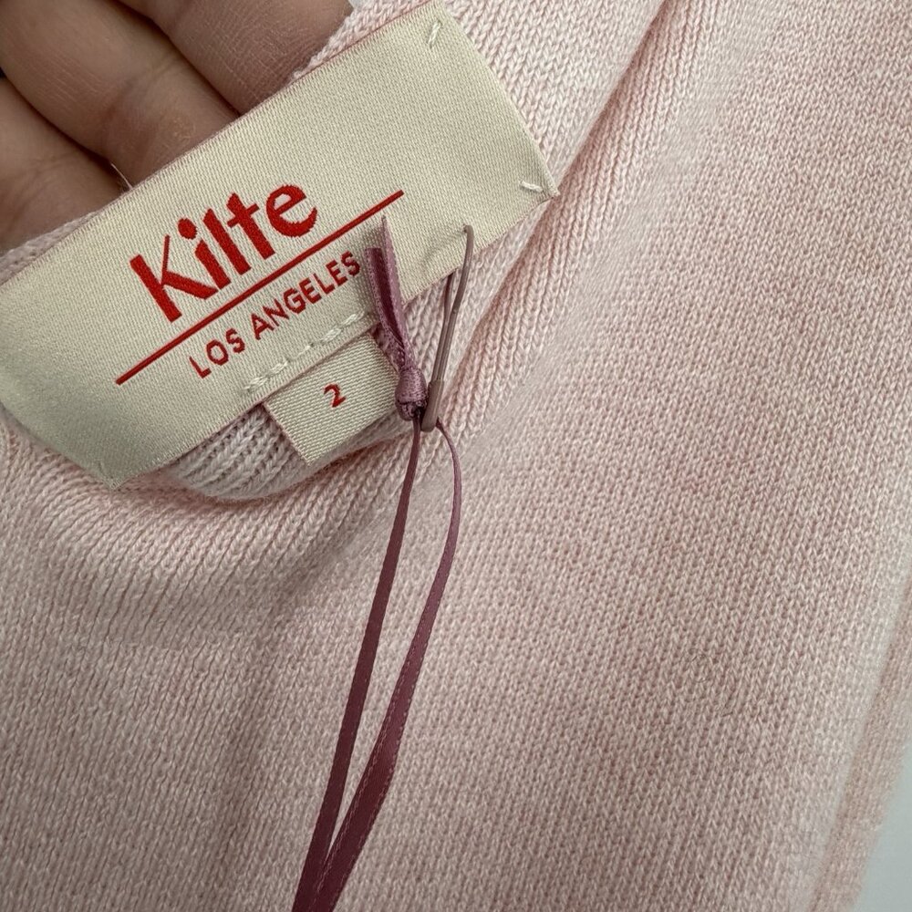 Kilte Collection The Rei Tank in Blush Cotton-Cashmere sz 2 M Medium V-Neck Top - Picture 2 of 6